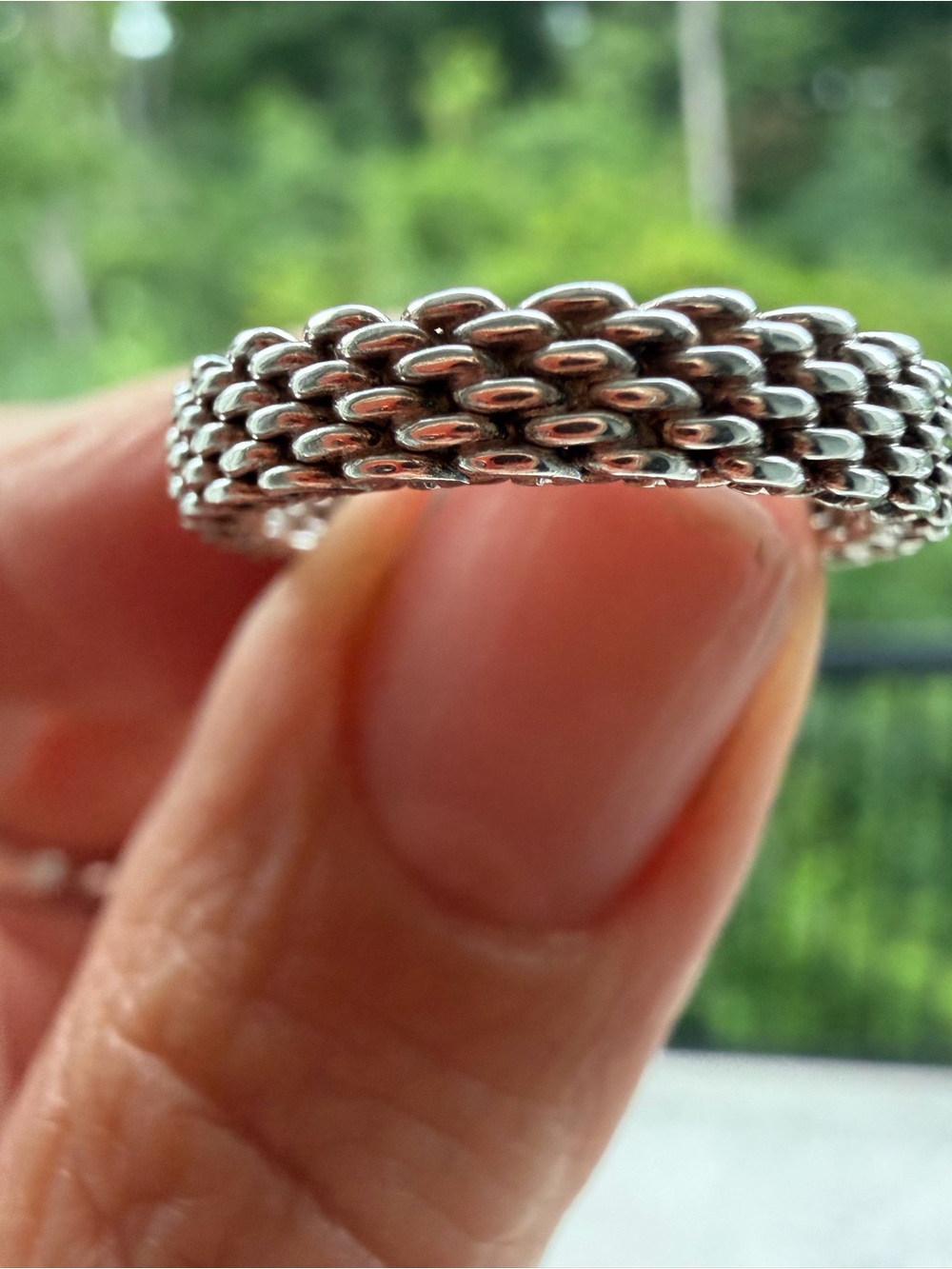 Tiffany & Co. Somerset 925 Sterling Silver Mesh Ring